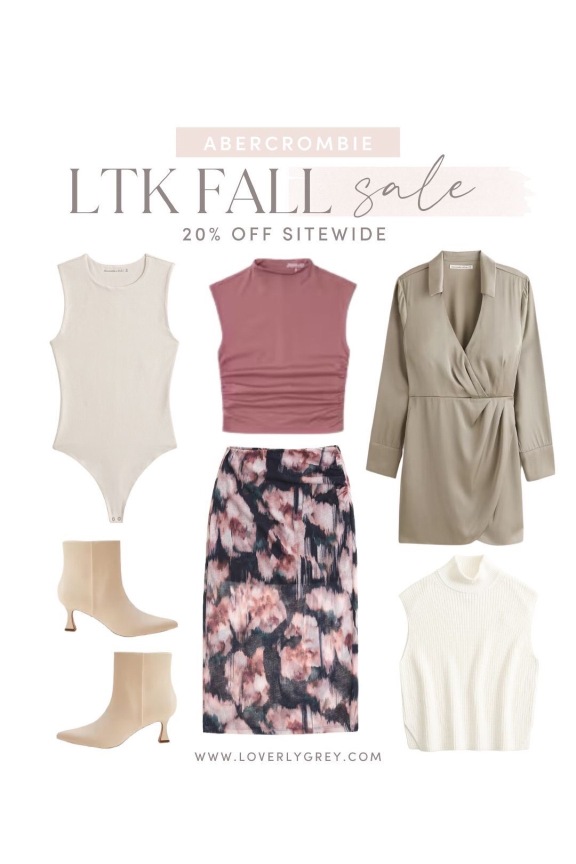 Loverly Grey LTK fall sale Abercrombie finds. Floral skirt and boots perfect for fall. 

#LTKsalealert #LTKstyletip #LTKSale