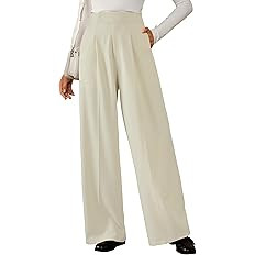 Arach&Cloz Women's Wrinkle-Free Pleated Business Wide Leg Pants Fall 2025 | Amazon (US)