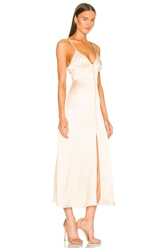 Shona Joy La Lune Cocktail Midi Dress in Cream from Revolve.com | Revolve Clothing (Global)