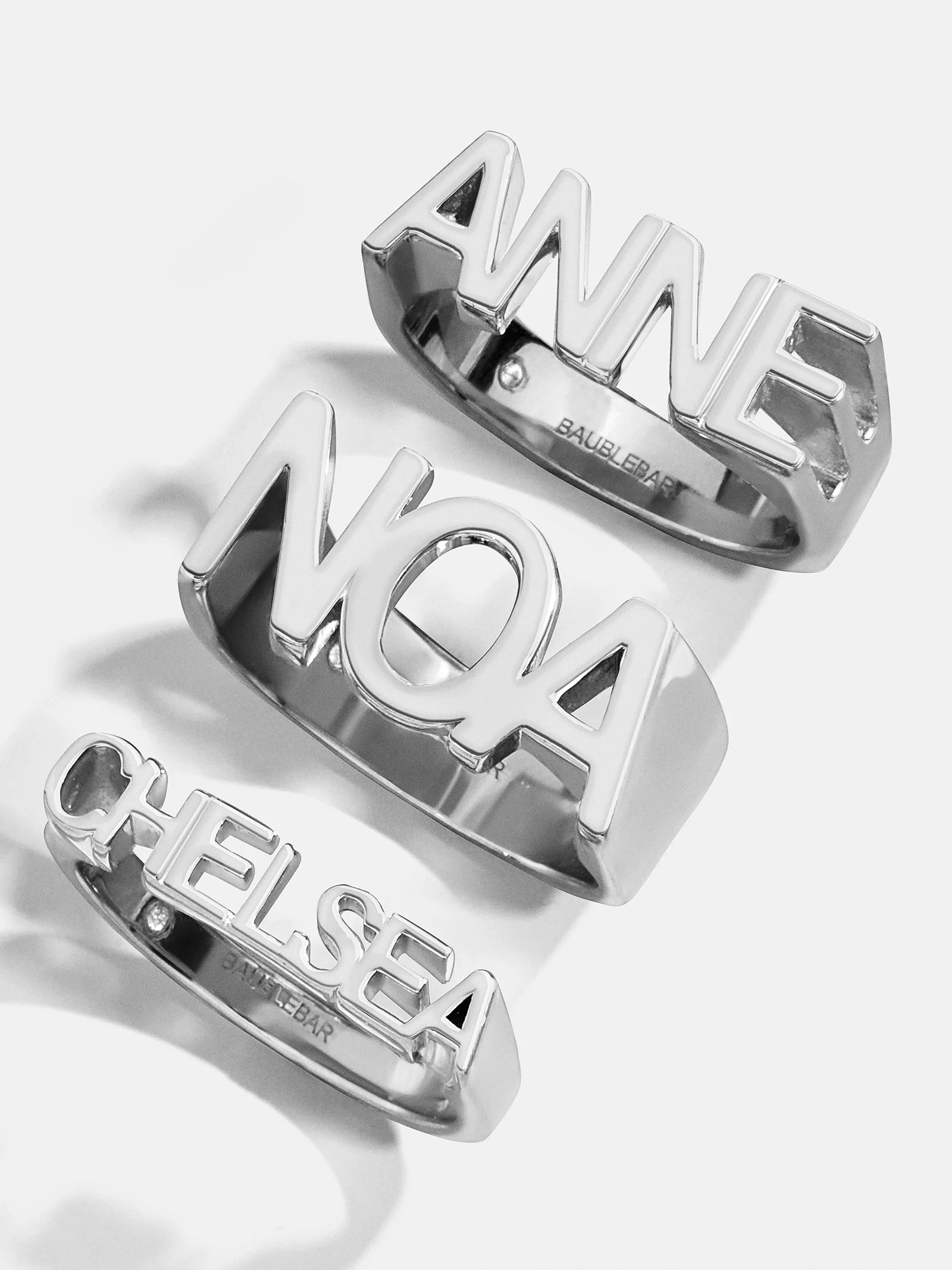Sterling Silver Fineline Custom Nameplate Ring - Sterling Silver | BaubleBar