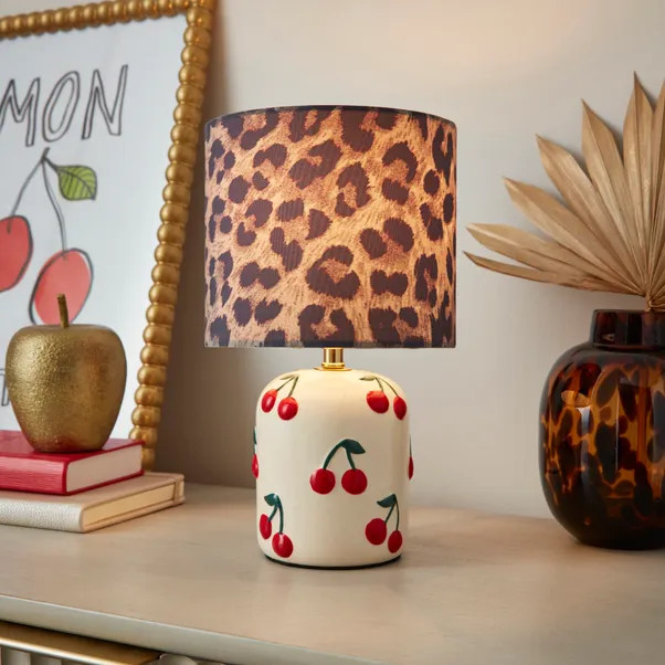 Cherry and Leopard Table Lamp | Dunelm