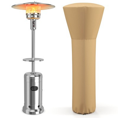 Costway Patio Propane Heater 48,000 BTU 87 inches Tall W/ Table & Cover Silver | Target