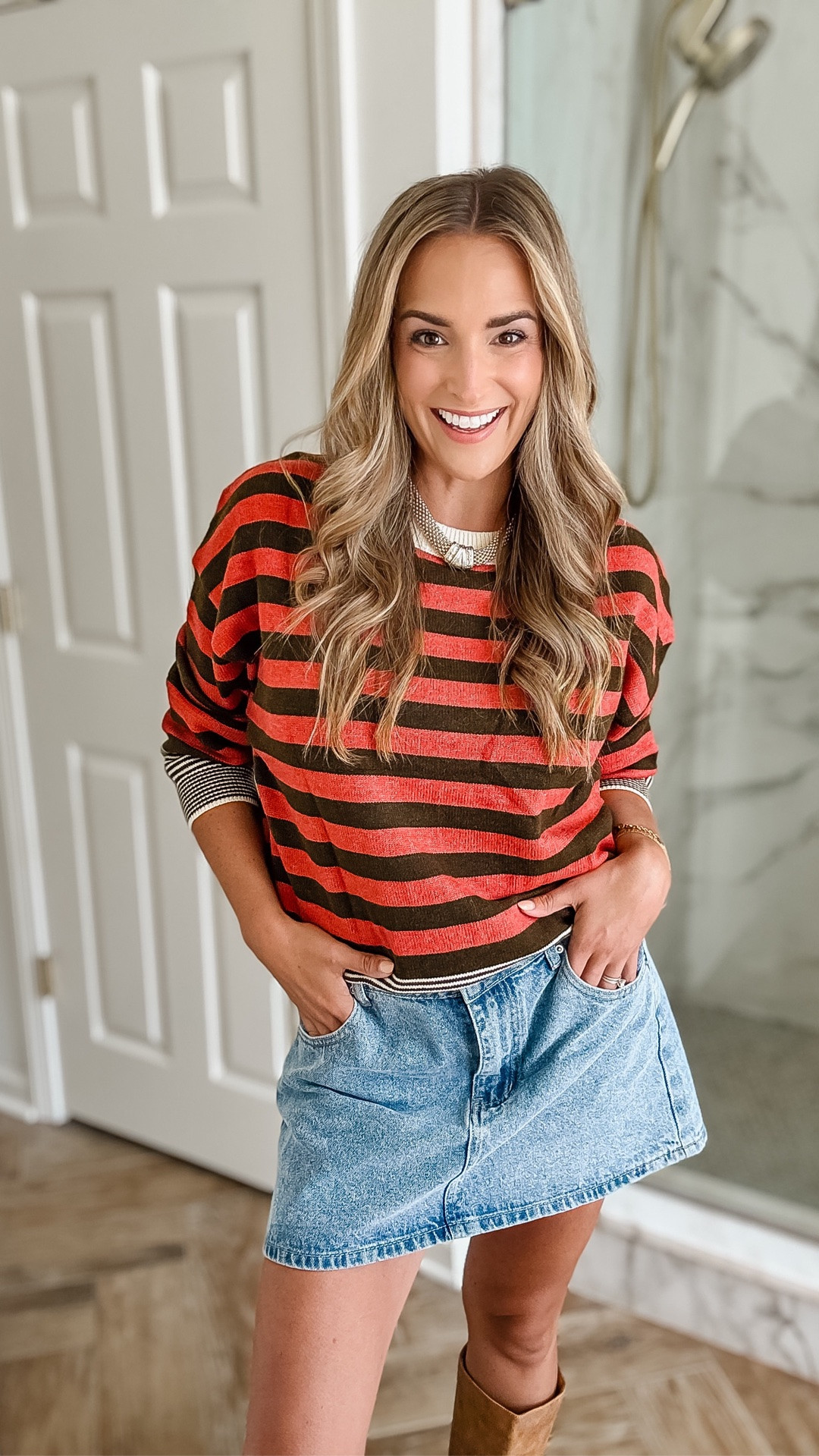 Now Introducing: My fall uniform!! Nothing beats a crewneck sweater, a denim skirt, and a slouchy boot! Catch me outfit repeating all fall season long! 🍂🤎🙌

#LTKdayinmylife #LTKootd #LTKSeasonal