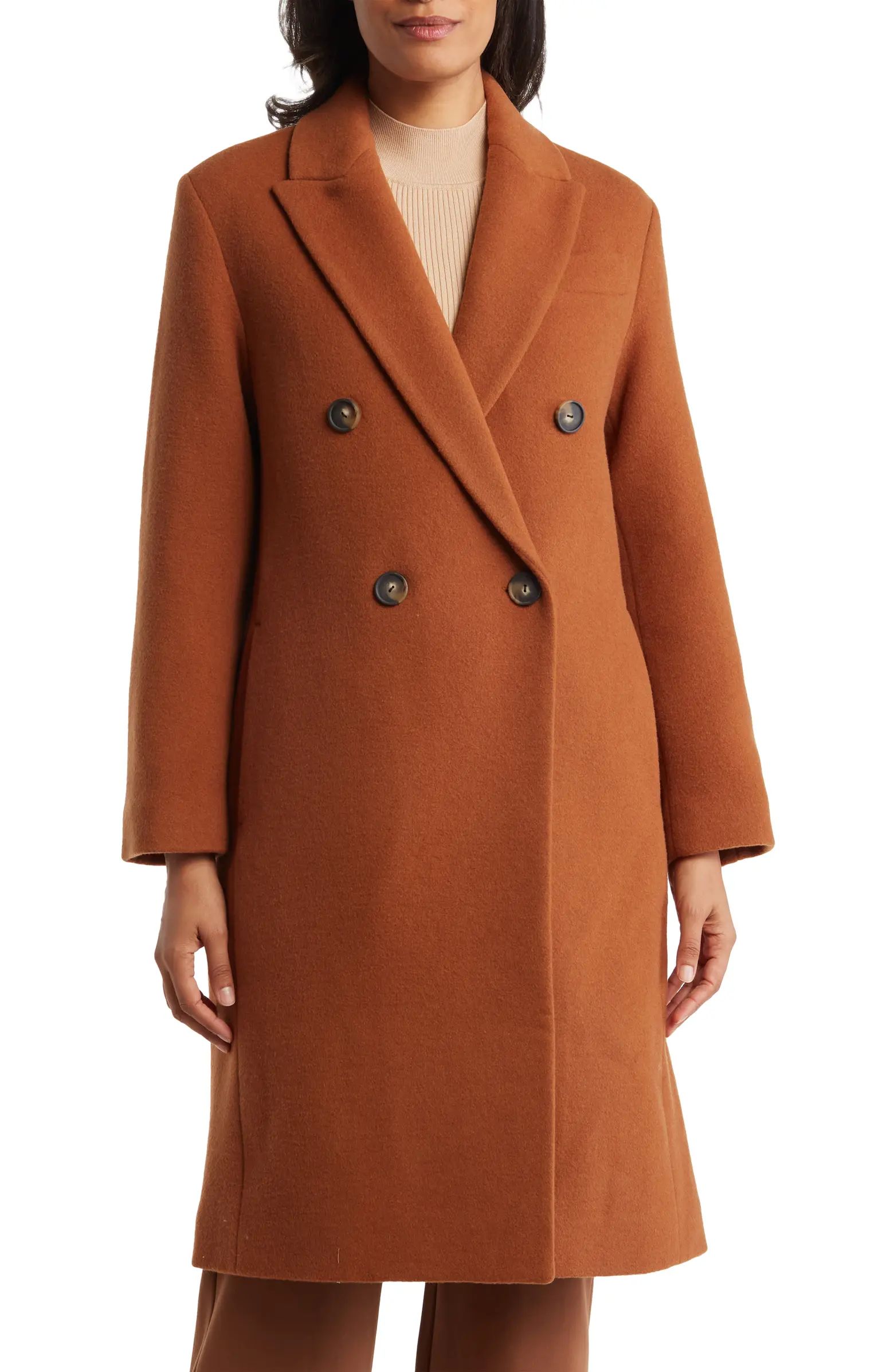 Brushed Double Breasted Coat | Nordstrom Rack