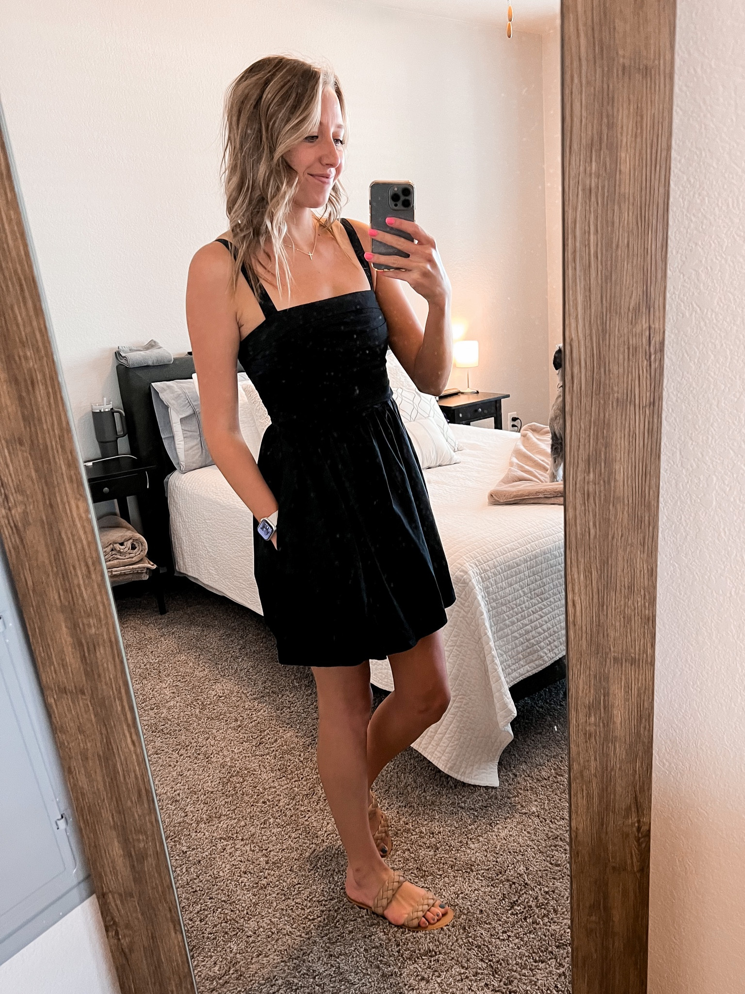 Cutest black dress! Available in short, regular & tall lengths! I’m in a small tall for reference! 

#LTKunder100 #LTKwedding #LTKstyletip