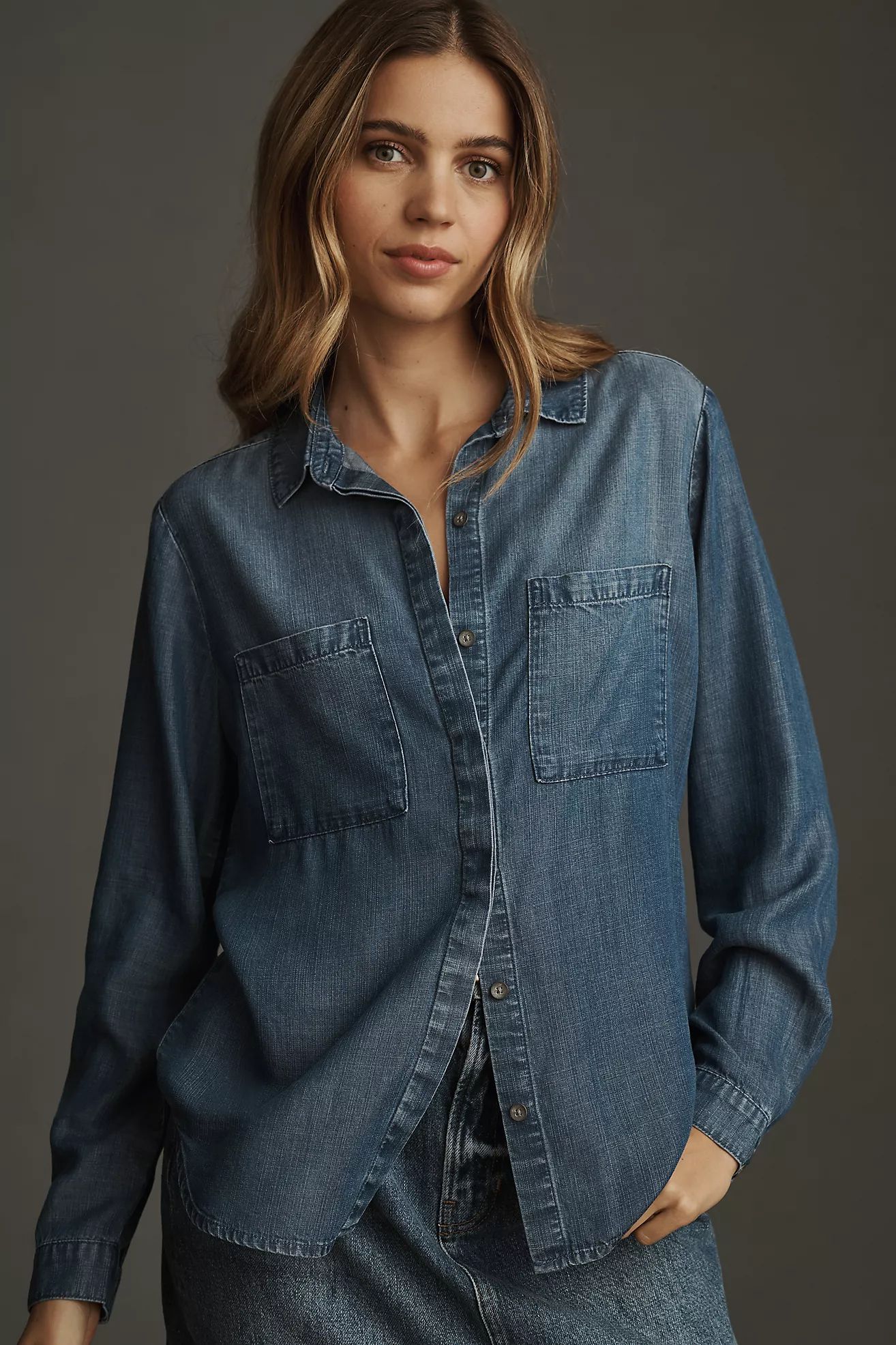 Cloth & Stone Chambray Buttondown | Anthropologie (US)