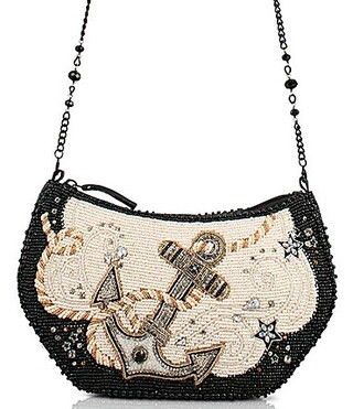 Mary Frances Hold Fast Black and Ivory Beaded Anchor Shoulder Bag - Multi | Dillard's