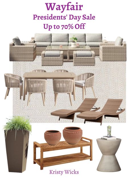 Loving this outdoor look from Wayfair! All on sale during the Presidents’ Day Sale! 

The 8 person seating group now on sale for $2,199 was $3,400. 🤍
The beautiful 6 person dining set now $3,300 from $6,640, 50% off! 💫
Great finds on all outdoor furniture and accessories for your entertaining this spring/summer! 

#LTKunder100 #LTKsalealert #LTKhome