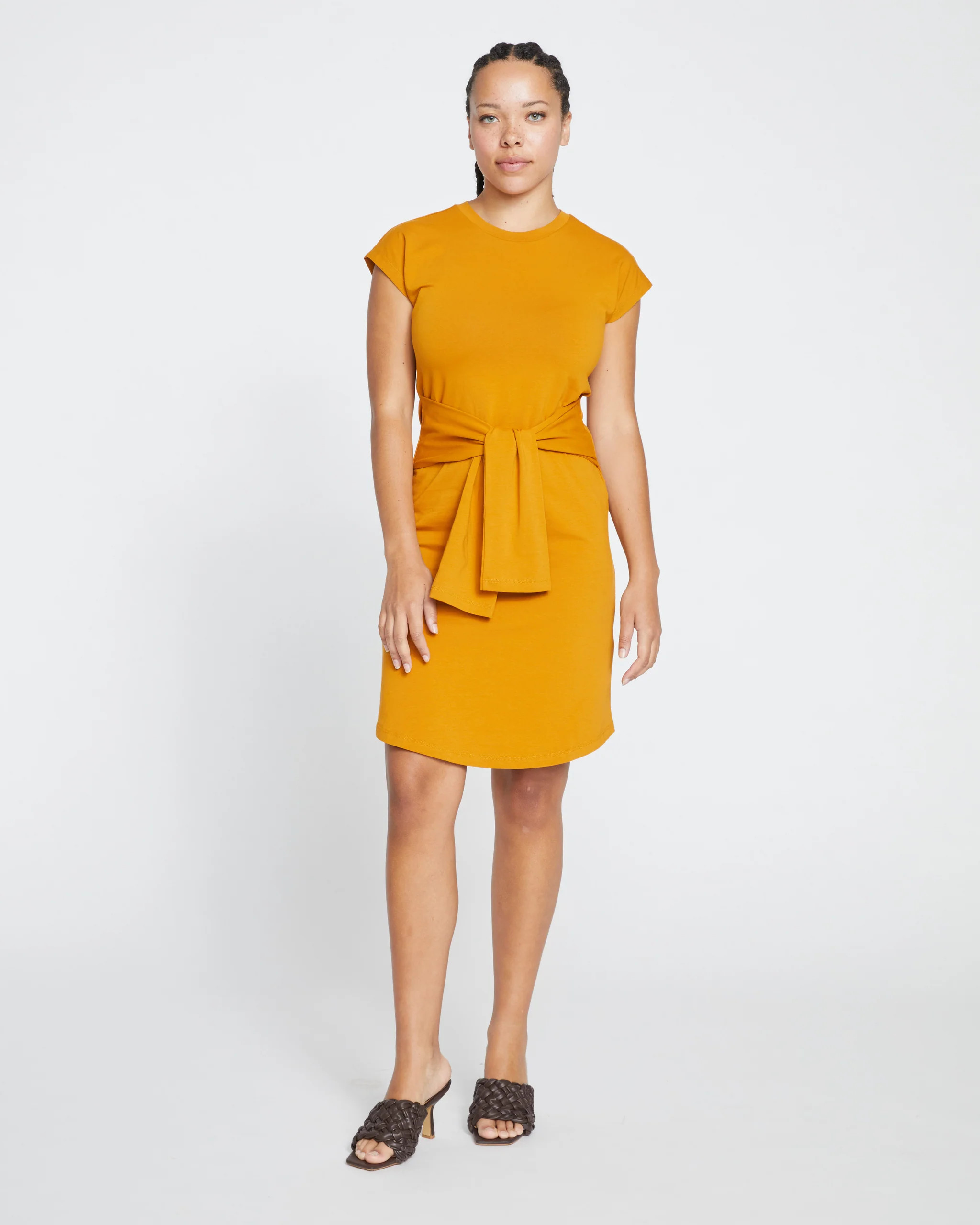Classic Jersey Tie Dress
   Dried Saffron | Universal Standard