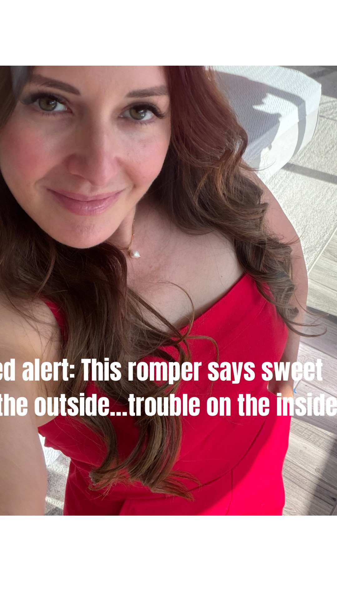 Red alert: this romper says sweet on the outside, trouble on the inside. Stretch denim, open back, and front pockets for your key to your convertible in Greece 😉❤️‍🔥

#LTKootd #LTKTravel #LTKSeasonal