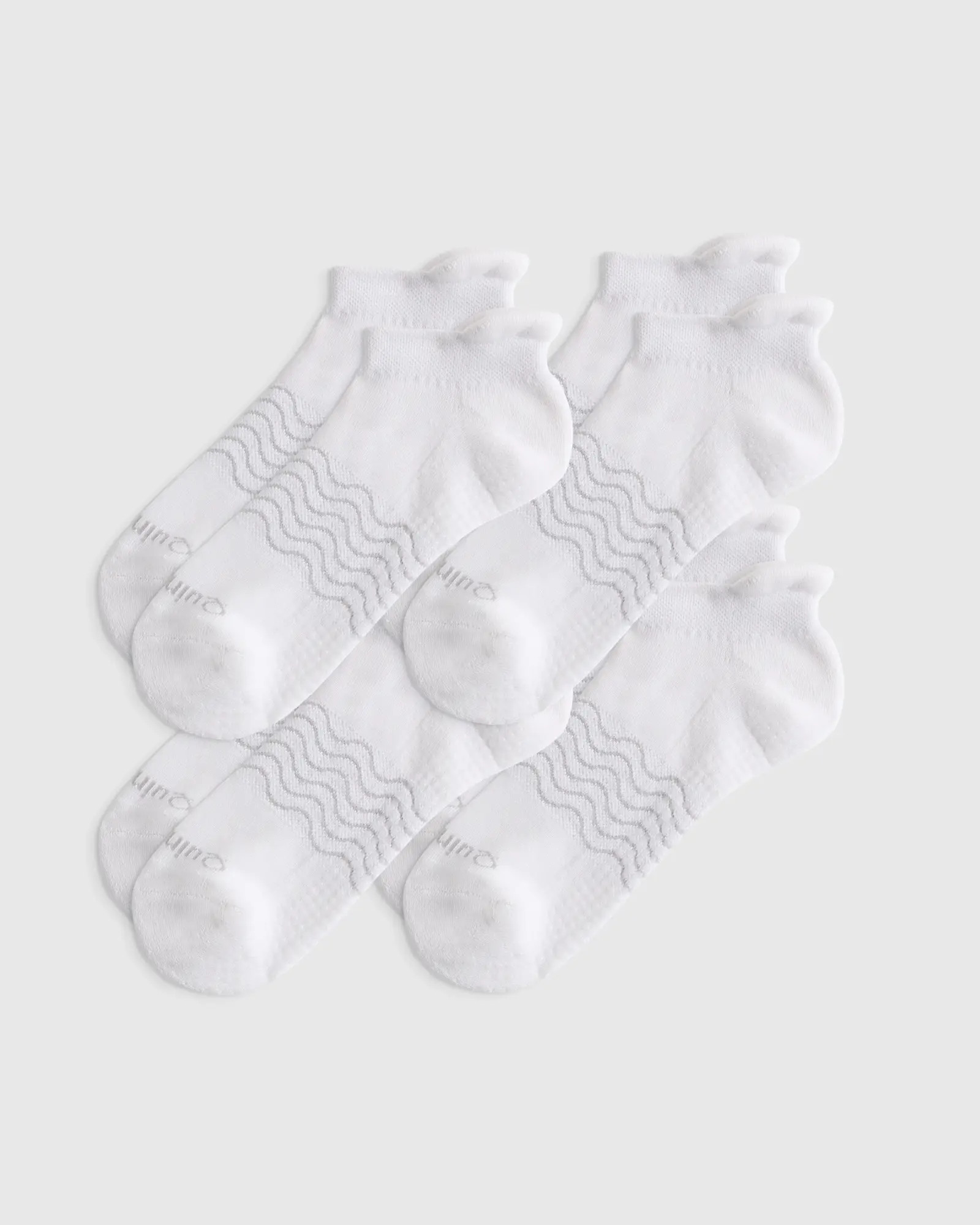 Everyday Cotton Pilates Gripper Ankle Socks (4-pack) in White | Quince
