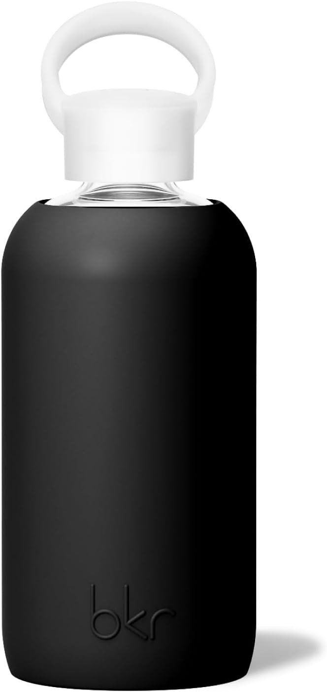 bkr - Little Smooth - Reusable Glass Water Bottle - 16oz - Fits in Cup Holder - Leakproof, Travel... | Amazon (US)