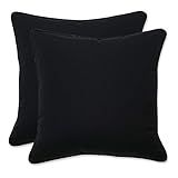 Pillow Perfect Outdoor/Indoor Fortress Canvas Black Throw Pillows, 16.5" x 16.5", 2 Count | Amazon (US)