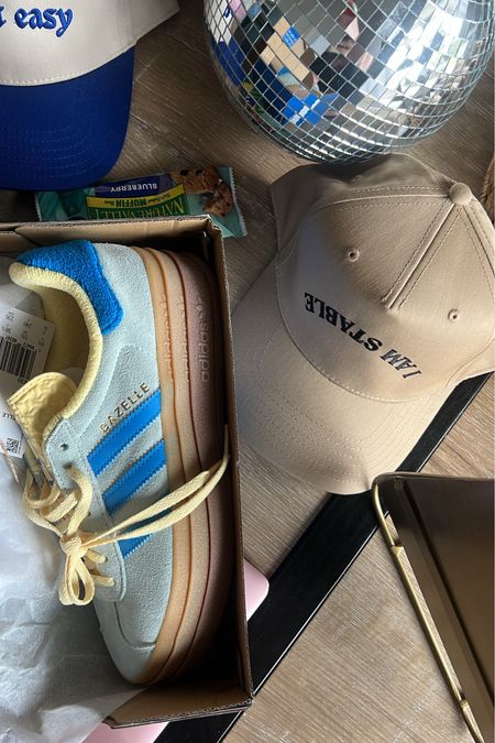 Gazelle adidas sneakers 
Gazelle sneakers 
Sneakers 
Adidas sneakers 
@thebanksandco for trucker hats 
Blue sneakers 

#LTKstyletip #LTKshoecrush