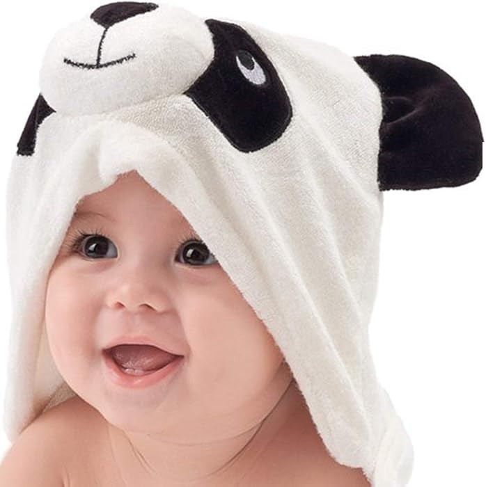 HIPHOP PANDA Hooded Towel - Rayon Made from Bamboo, Bath Towel with Bear Ears for Newborn, Babie,... | Amazon (US)
