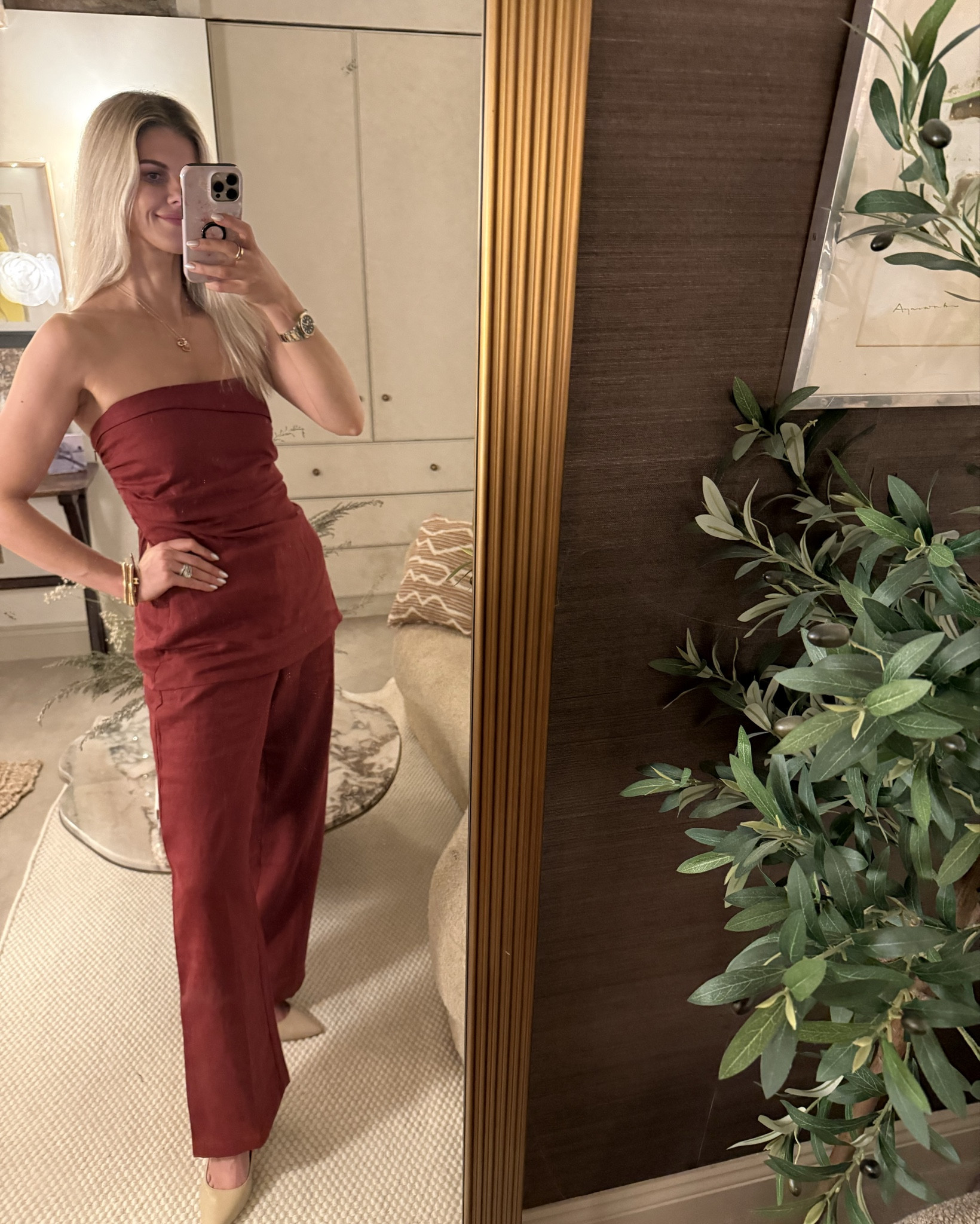 Matching set wine linen 

#LTKpartywear #LTKireland #LTKwinter