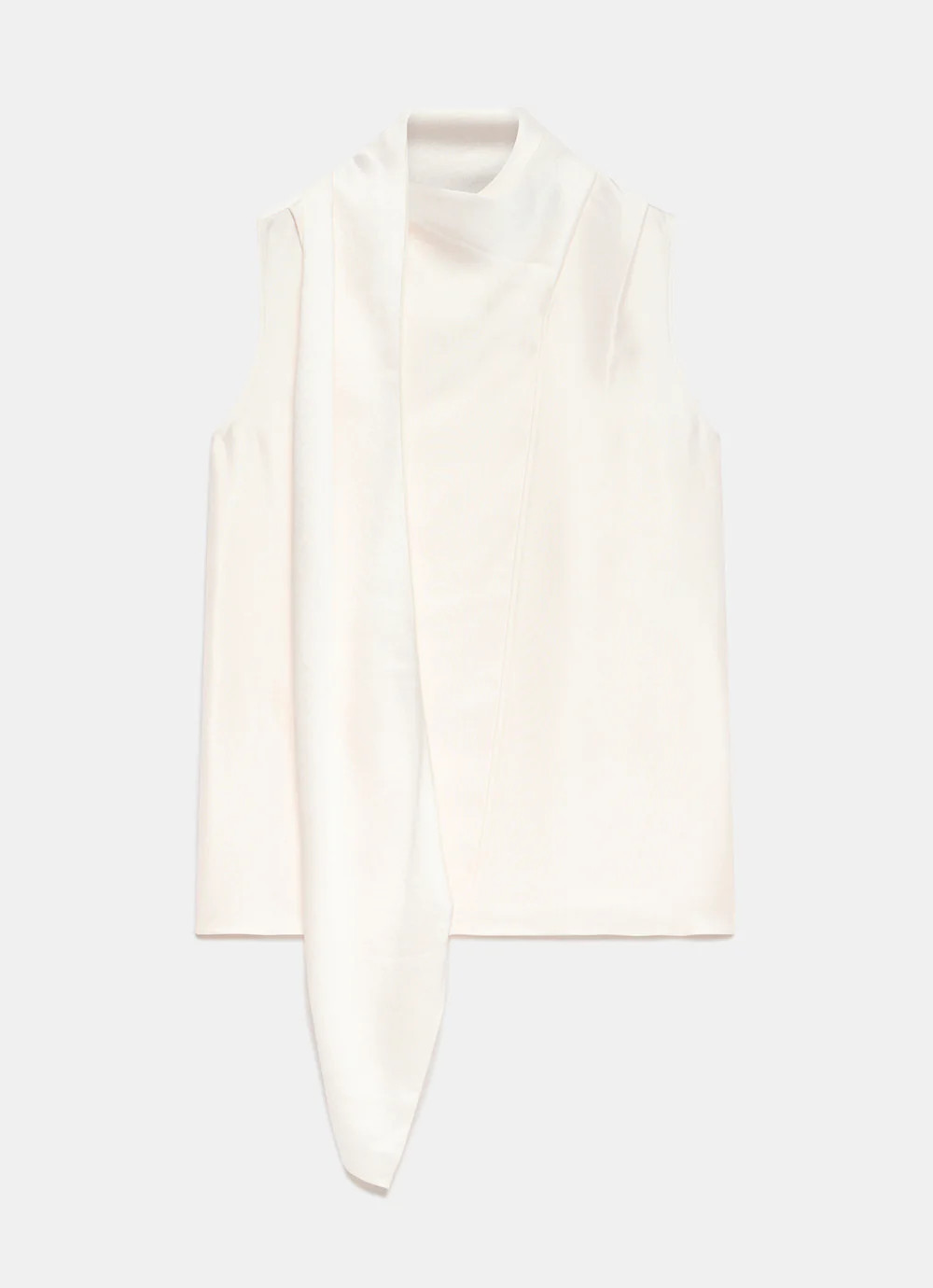 White Satin Scarf Detail Top | Mint Velvet