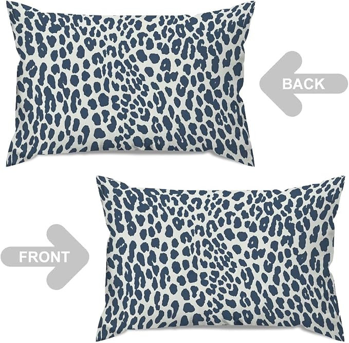 ArogGeld Leopard Print Ink Animal Spots Farmhouse Lumbar Throw Pillow Covers Blue Cheetah Animal ... | Amazon (US)