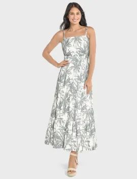 Womens Matching Family Sleeveless Palm Tree Print Maxi Tiered Dress | The Children's Place  - FIN... | The Children's Place