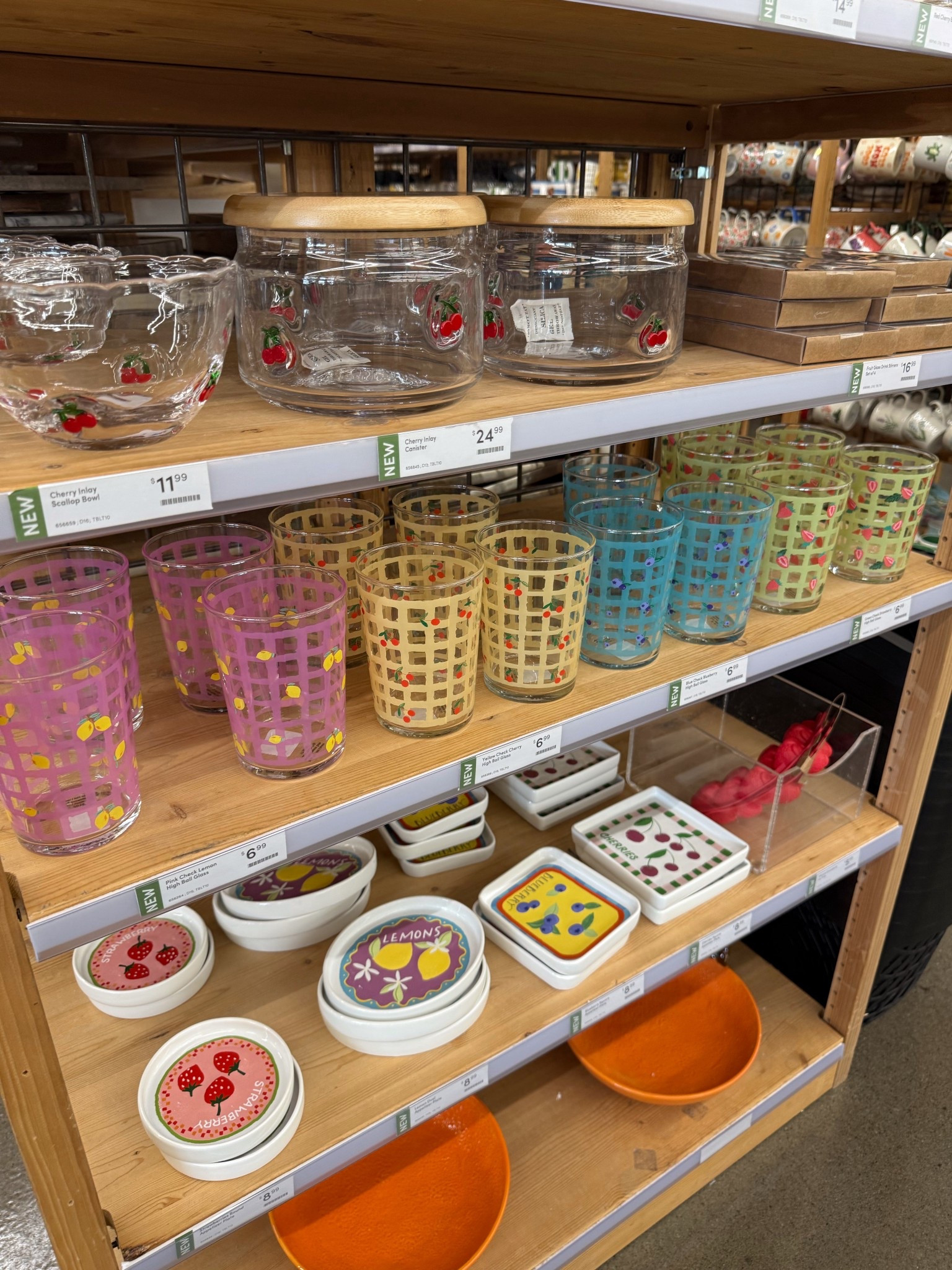 How CUTE are these fruit high ball glasses for your morning iced coffee?! Under $7, need them ALL 🫐🍓🍒 