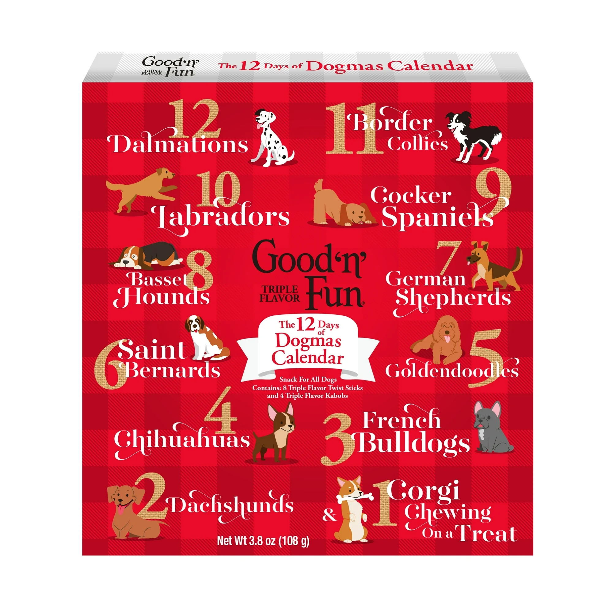 Good 'n' Fun the Twelve Days of Dogmas Holiday Calendar Triple Flavor Chews for Dogs, 3.8 oz | Walmart (US)