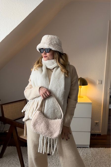Knit set, knitted set, beige look, neutrals, neutral outfit, Teddy hat, Teddy bag, white scarf, winter scarf, sunglasses 

#LTKHoliday #LTKeurope #LTKfit