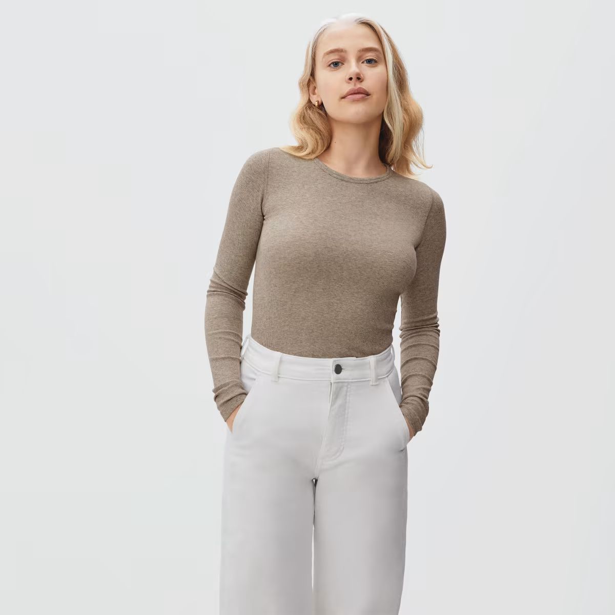 The Pima Micro-Rib Long-Sleeve Crew | Everlane