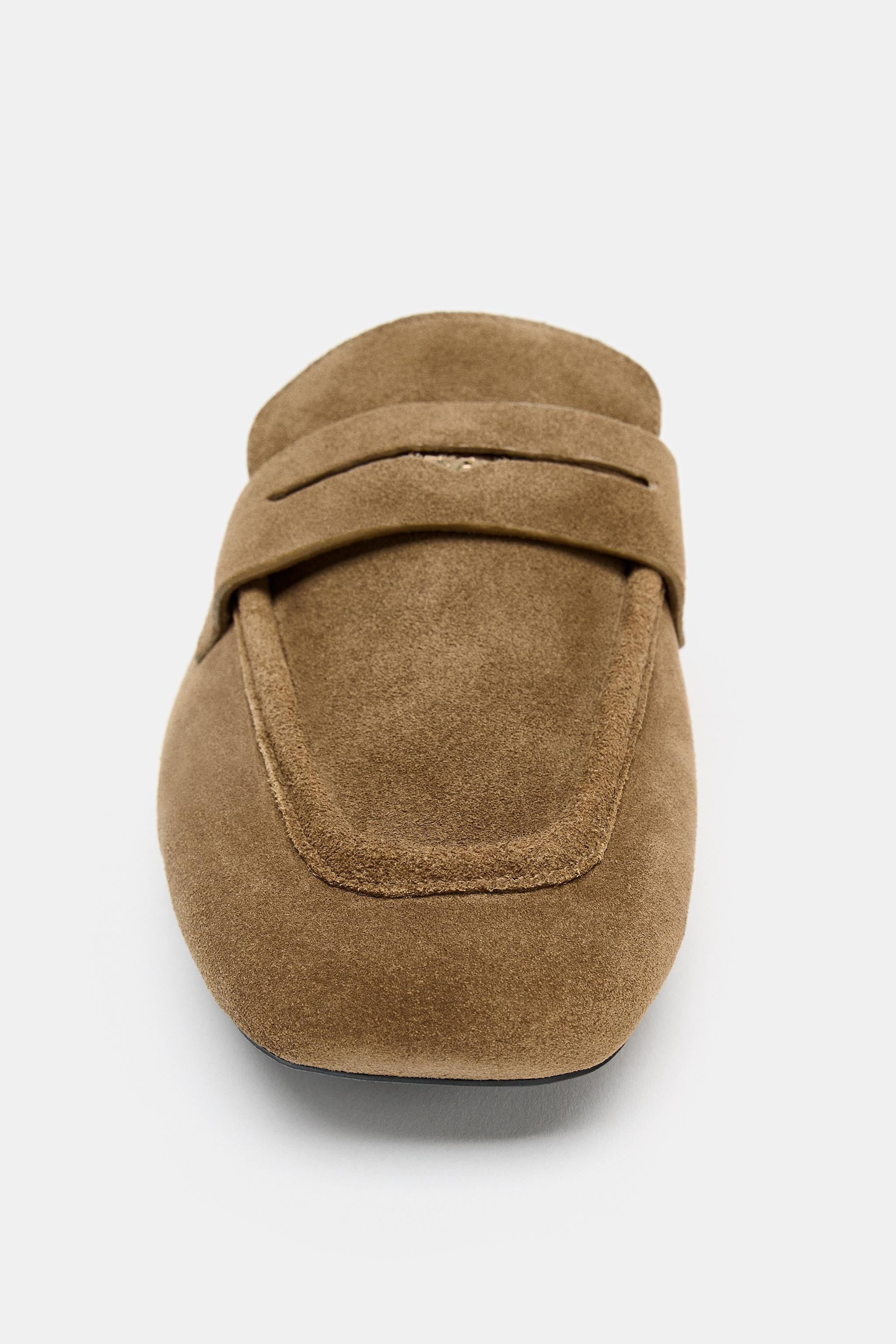 SPLIT SUEDE MULE LOAFERS | Zara UK