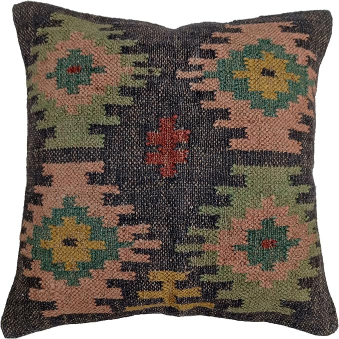 Trade Star Handwoven Kilim Pillow Cover 18x18 Inches Square Throw Pillow Case 70% Jute 30% Wool A... | Amazon (US)