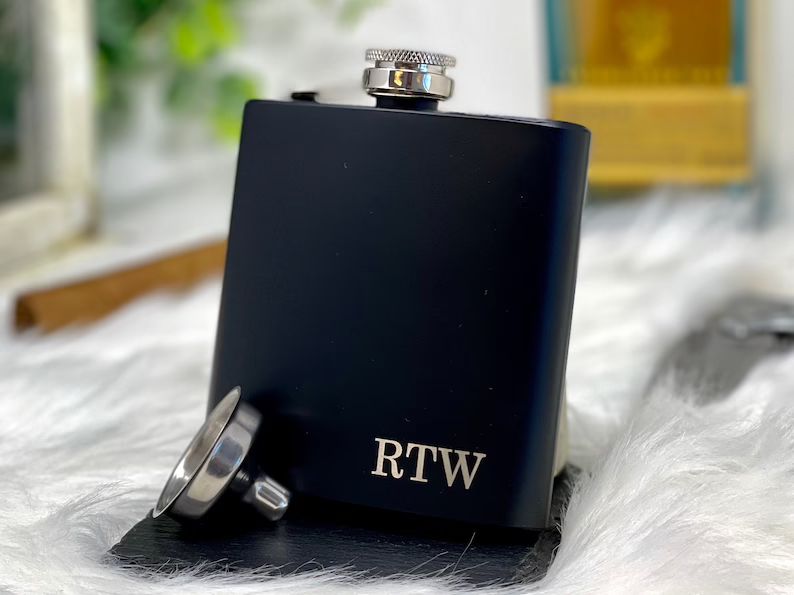 Personalized Groomsmen Flasks, Groomsman Gift, Flask for Groomsmen Custom Flask, Black Hip Flask,... | Etsy (US)