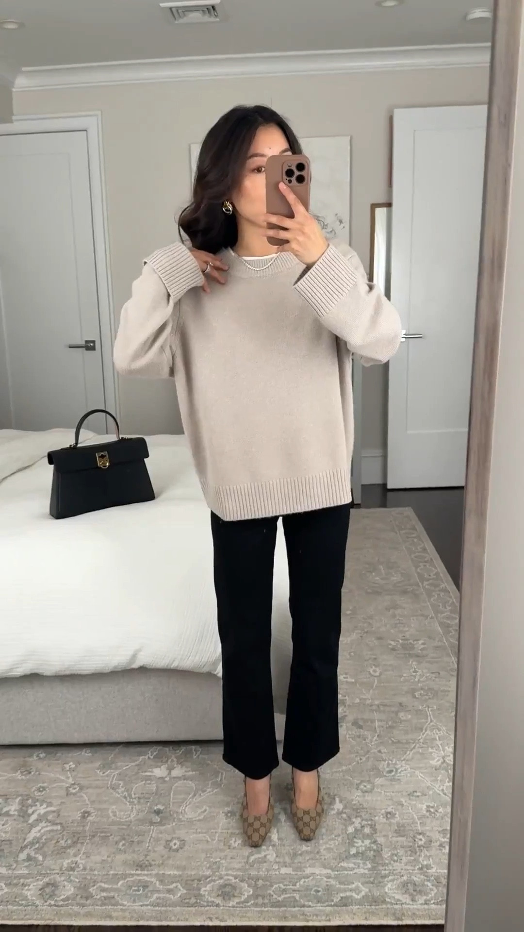 Elevated staples from Quince. Also linked below a style called the “boxy” sweater which is similar except a little shorter in length 

• Mongolian Cashmere Oversized Crewneck Sweater xs, oversized fit with relaxed boxier cut

• Bella stretch straight jeans size 24 in 26" inseam, petite friendly staple, TTS



Black jeans, comfy sweater outfit, petite friendly fit

#LTKSeasonal #LTKPetite #LTKmomlife