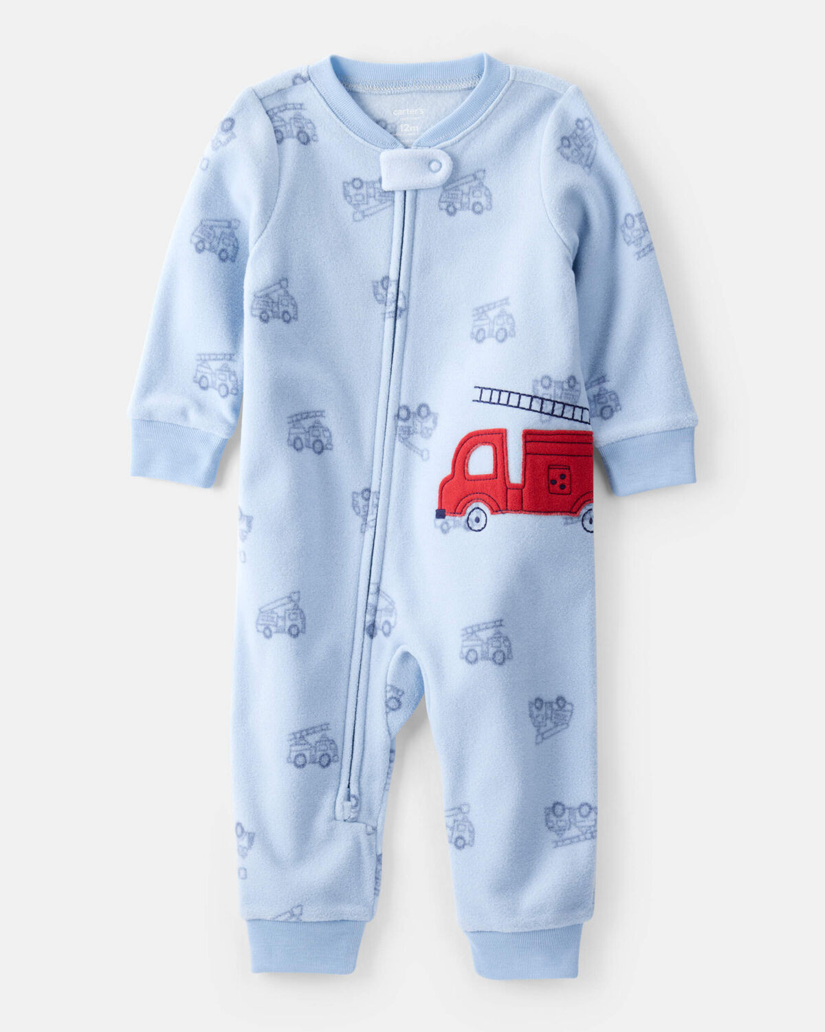Toddler Boy Firetruck Loose Fit Long-Sleeve Pajamas - Blue | Carter's Inc