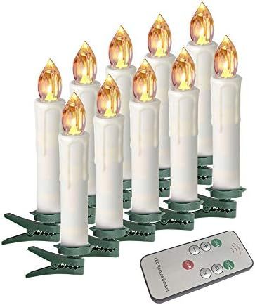 Houdlee LED Flameless Taper Candles with Remote Control and Removable Clips,Flickering 4 Inches B... | Amazon (US)