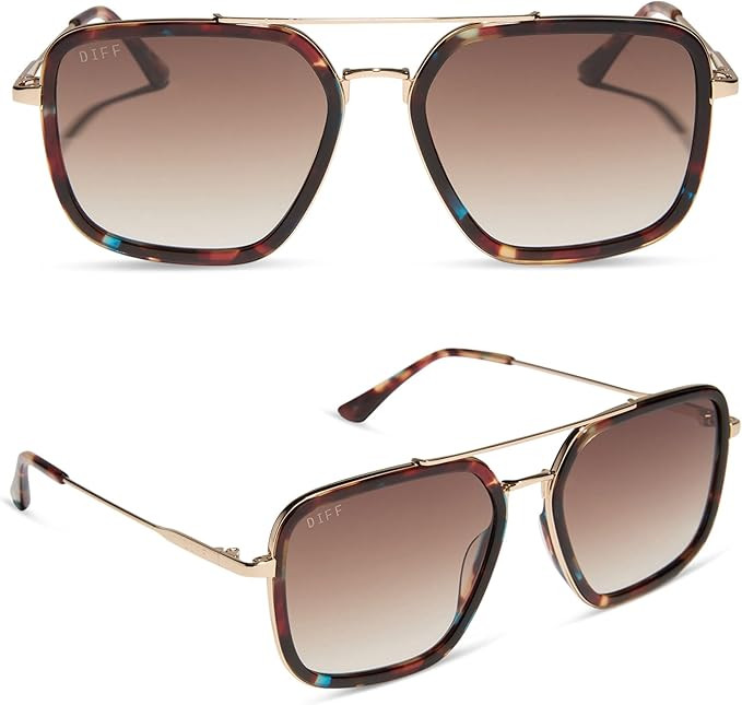 DIFF Jordan Designer Oversized Navigator Sunglasses for Women | 100% UVA/UVB Protection | Tortois... | Amazon (US)