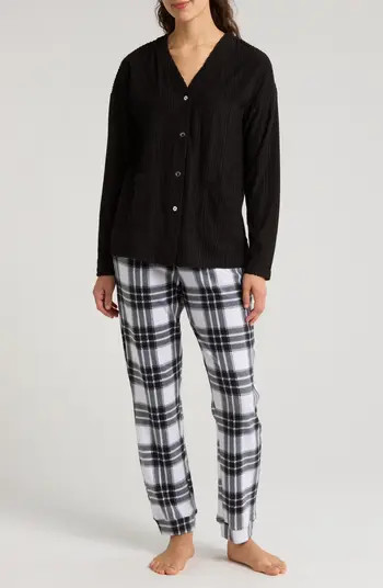 JACLYN Cardigan & Plaid Pajamas | Nordstromrack | Nordstrom Rack