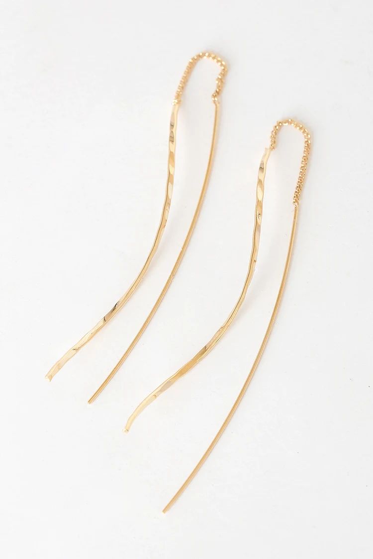 Thread Count Gold Threader Earrings | Lulus (US)