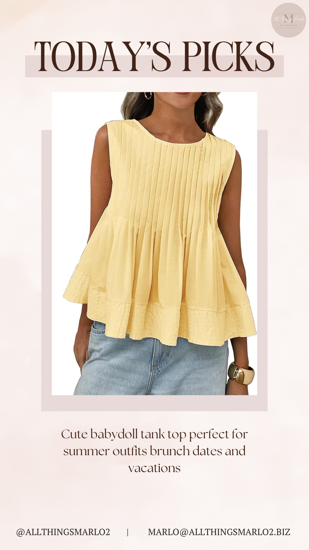 Cute babydoll tank top perfect for summer outfits brunch dates and vacations 

 #LTKootd #LTKSeasonal #LTKWorkwear