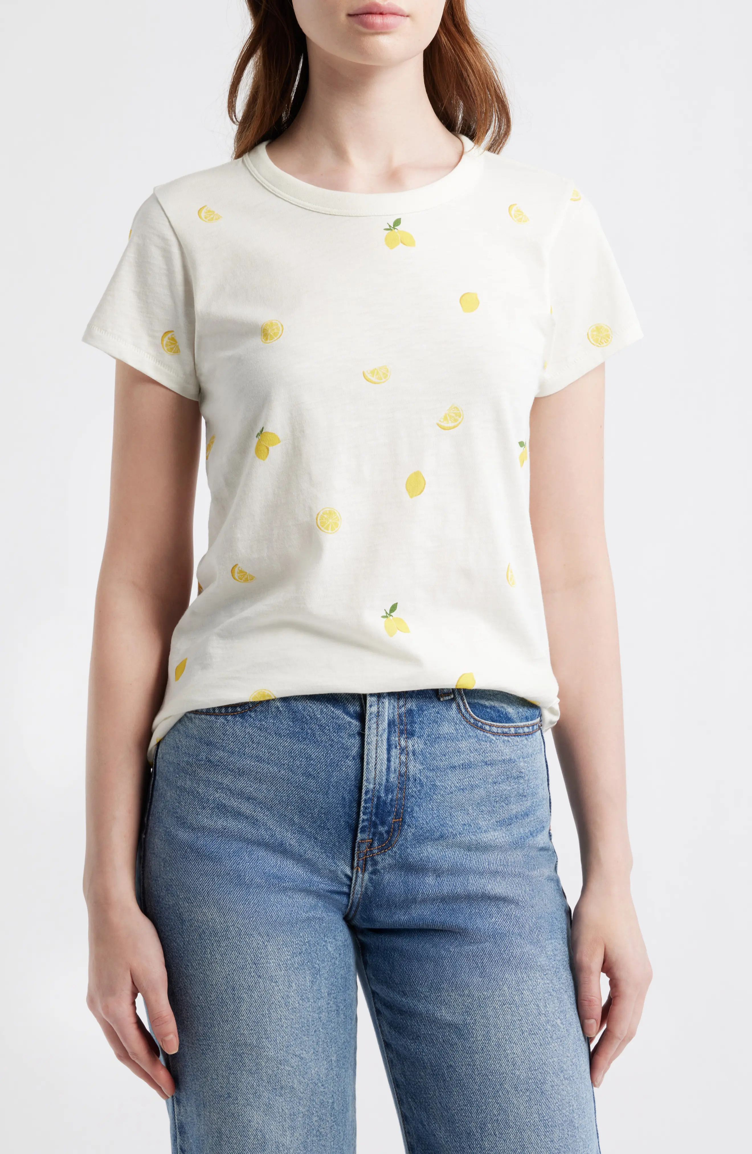 rag & bone Lemon Print Cotton Tee (Women) | Nordstrom | Nordstrom