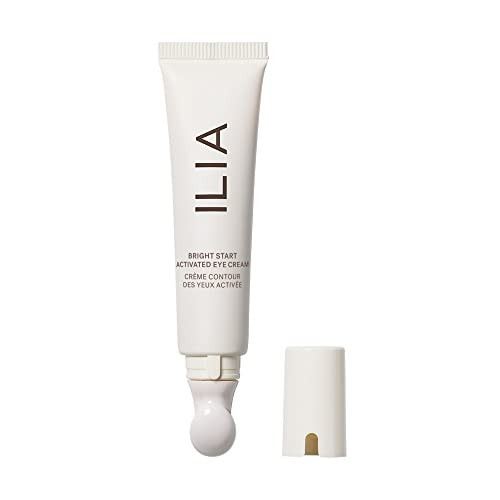 ILIA - Plant-Based Bright Start Activated Eye Cream with Massage Tool Tip | Weightless, Cooling, Help Reduce Puffiness + Fine Lines | Silicone-Free, Cruelty-Free, Vegan, Clean Beauty (0.5 oz | 15 ml) | Amazon (US)