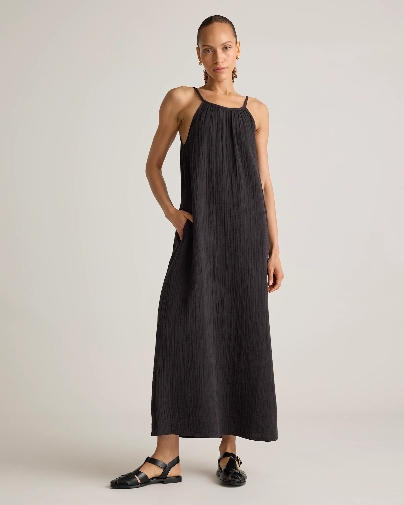 100% Organic Cotton Gauze Sleeveless Maxi Dress | Quince