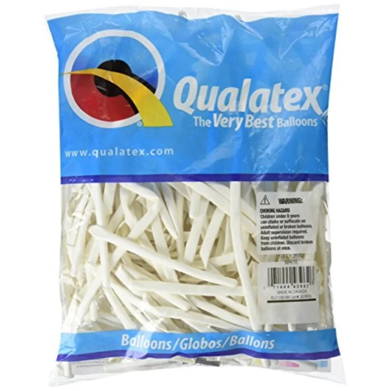 Qualatex 260Q White Pencil Latex Balloons, 100 Pack - Walmart.com | Walmart (US)