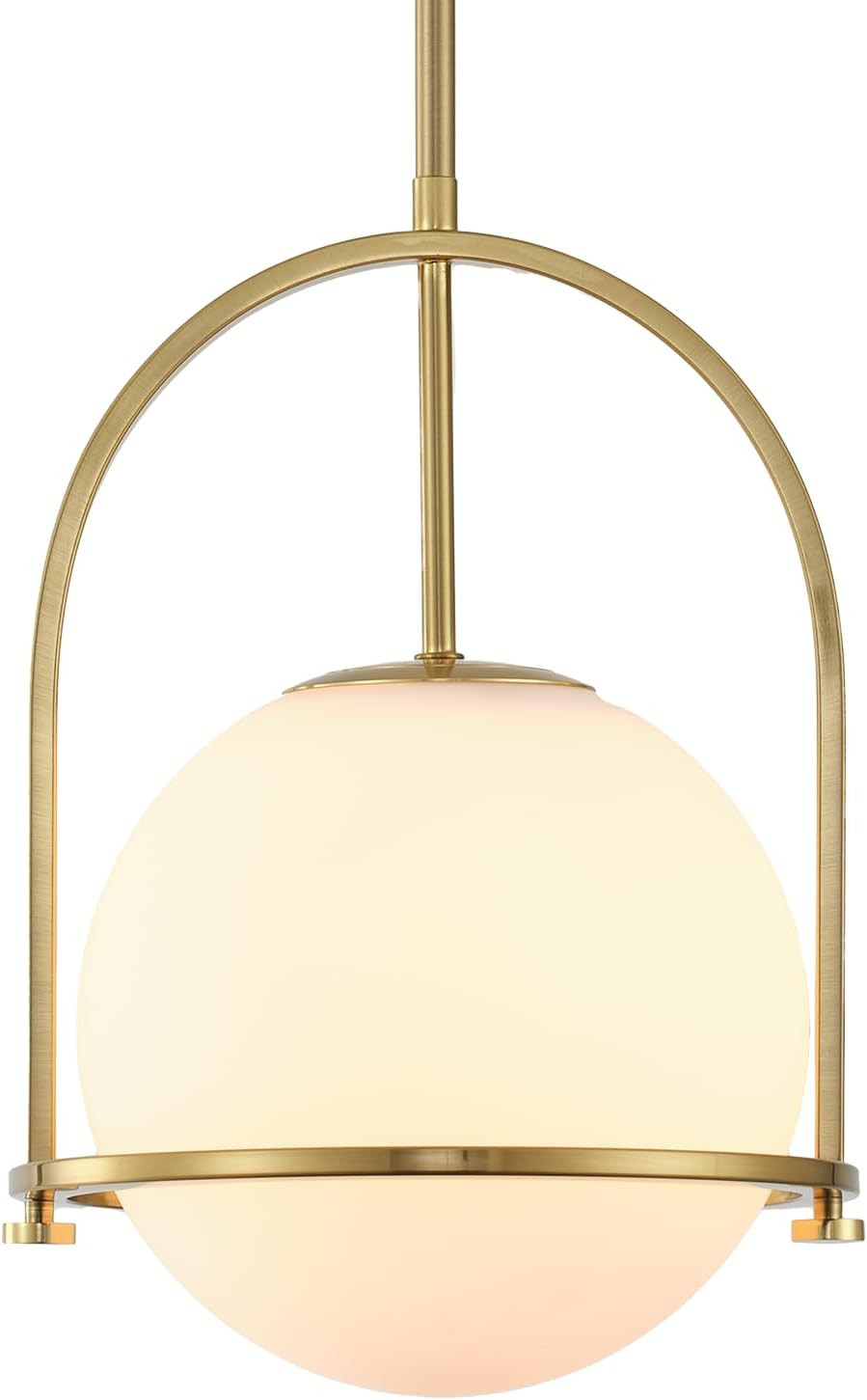 Gold Pendant Lights Kitchen Island with Brass Finish,Frosted Glass Globe,13in Pendant Light Fixtures for Dining Room, Kitchen Island, Living Room, Bedroom | Amazon (US)