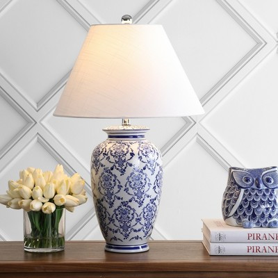 JONATHAN Y Juliana 26.25" Chinoiserie Ceramic LED Table Lamp, Blue/White | Target