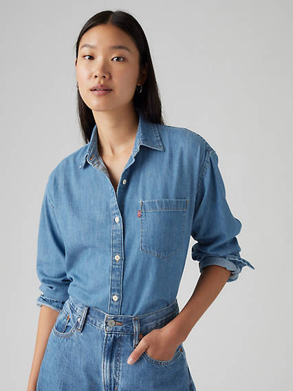 Levi's Harlie Boyfriend Linen+ Denim Shirt - Women's XXL | Levi's US