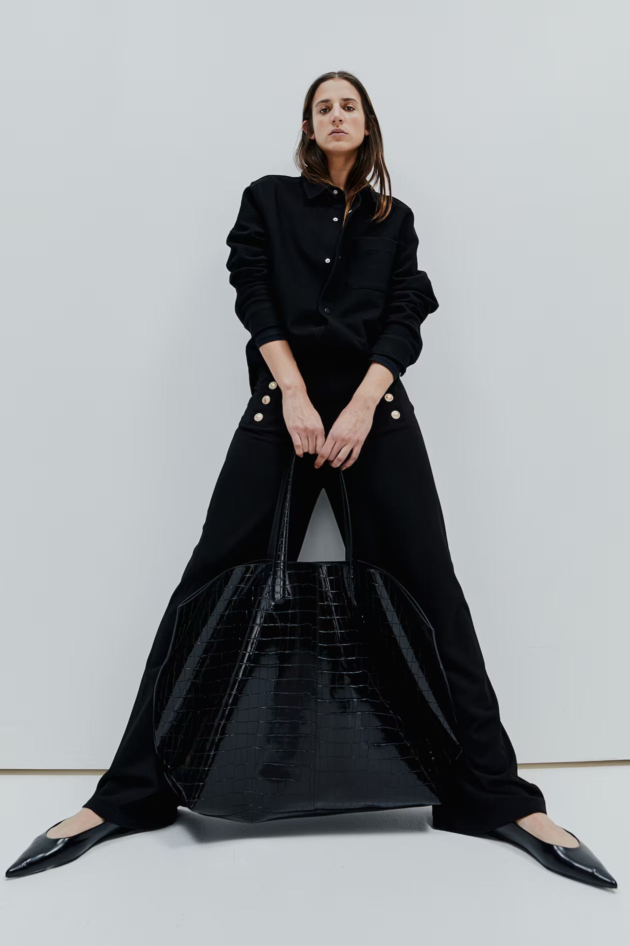 Hose mit Knöpfen - Schwarz - Ladies | H&M AT | H&M (DE, AT, CH, NL, FI)
