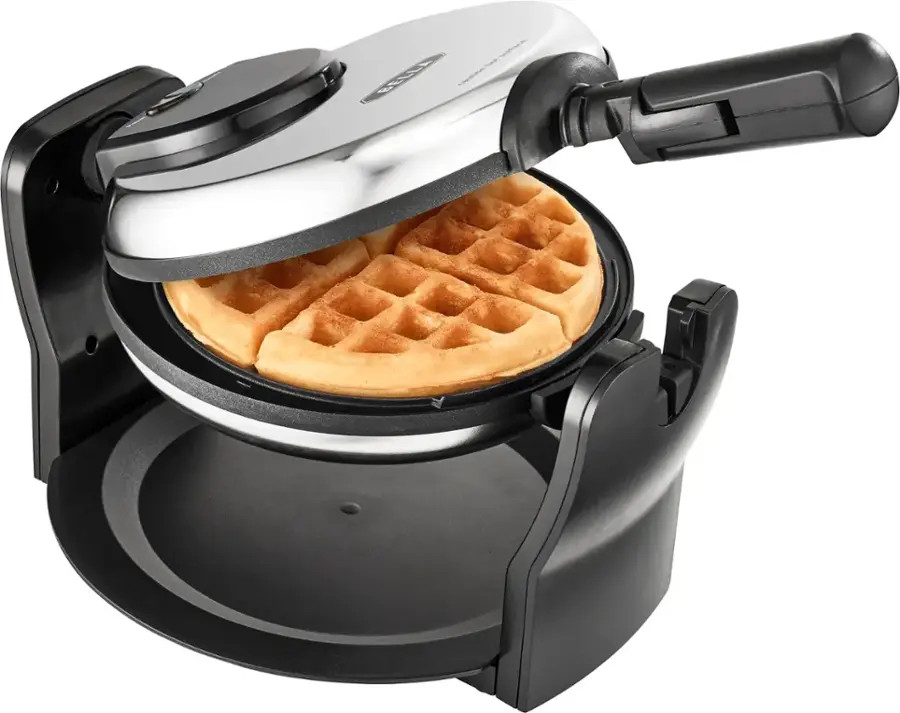 Bella - Nonstick Rotating Belgian Waffle Maker - Stainless Steel | Best Buy U.S.