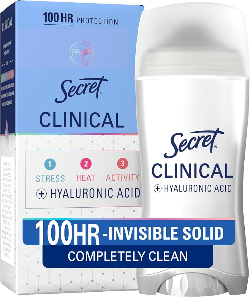Secret Clinical Strength Invisible Solid Antiperspirant Deodorant for Women, 100HR Sweat & Odor P... | Amazon (US)