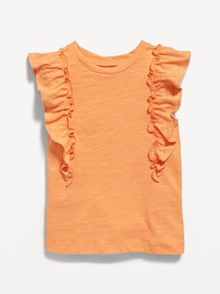 Ruffle-Sleeve Slub-Knit Top for Toddler Girls | Old Navy (US)
