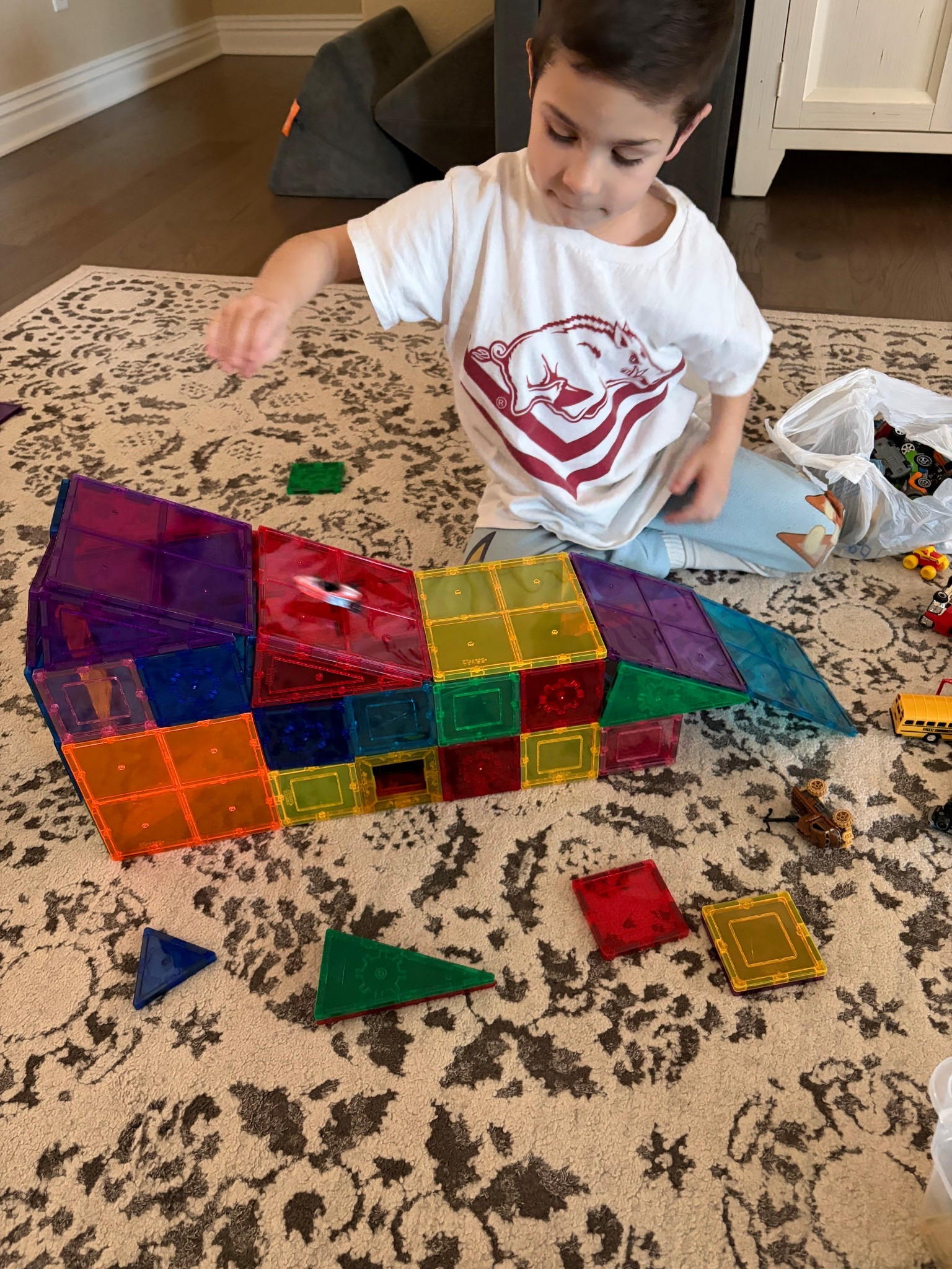 Magnetic tile fun! 

Toddler. Kids. Building. Birthday. Gift idea. 

#LTKKids #LTKHome #LTKmomlife