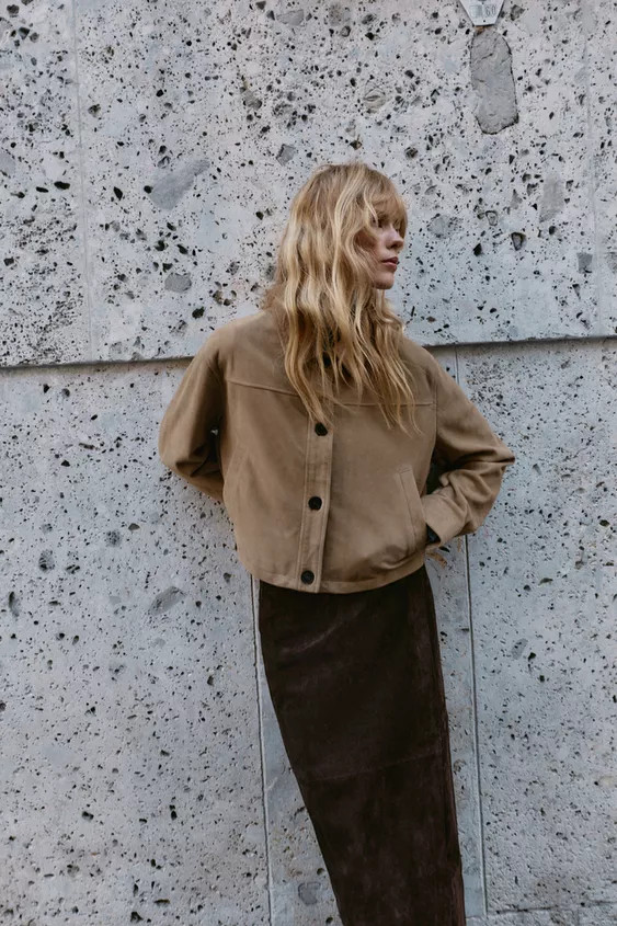 100% LEATHER SHIRT COLLAR JACKET | Zara UK